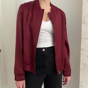 Massimo Dutti Red Bomber Jacket